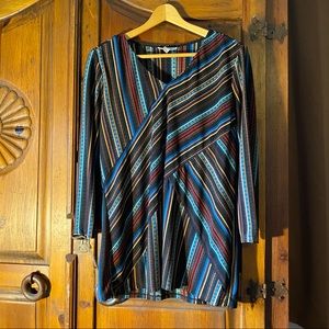 Large Dana Buchman striped colorful tunic